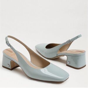NWT Sam Edelman Terra Slingback Block Heel Seafoam Blue 7 Vintage Look